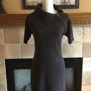 Calvin Klein charcoal gray knit dress.